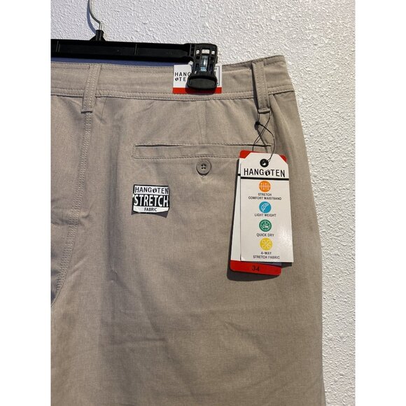 Hang Ten Men’s 34 Hybrid Shorts Quick Dry Stretch Casual Zip Pocket Swim Walk - Picture 2 of 4